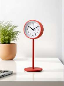 1 pieza Reloj despertador de dormitorio, negro, estilo simple, material de metal, para decorar la mesita de noche, la oficina, la sala de estar, un reloj de mesa muy hermoso, silencioso cuando funciona, no molestará el descanso y la lectura. Reloj digital para decoración de habitación, decoración de dormitorio, decoración de dormitorio, de vuelta a la escuela, decoración escolar, sorpresa escolar, decoración del hogar, útiles escolares - Multicolor - Ver 6