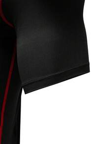 Manfinity Sport Corelite Áo thun thể thao tay raglan ngắn tay nam, kiểu dáng thường ngày, chất liệu co giãn, thích hợp cho tập gym, áo thun spandex nén dành cho nam. - màu đen - Xem 8