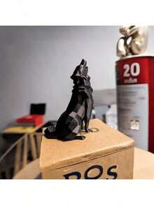 Modern Abstract Geometry Wolf Statue - 3D Printed Plastic Sculpture, Suitable For Home And Office Decoration, Indoor And Outdoor Use, No Electricity Required, Suitable For Living Room, Bookshelf, Entrance, Indoor And Outdoor Decoration | Abstract Wolf Design | Plastic - Multicolor - View 8