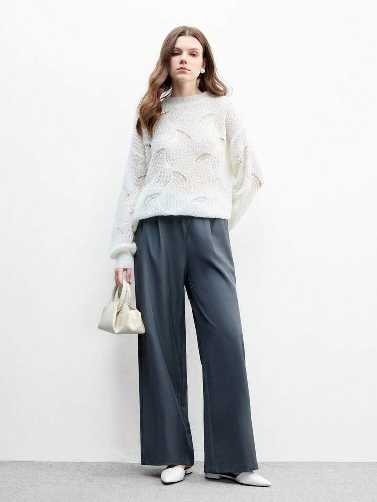 CUCCOO BIZCHIC 女性用 尖った先端 スリッポン ミュール、白いPUレザー、フラットヒール、カジュアル サマーシューズ