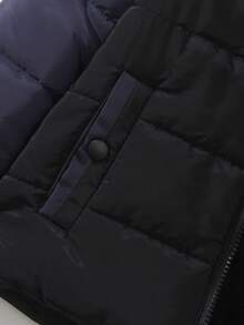 SHEIN Explorewe 2pcs/Set Young Boy Thermal Lined Hooded Padded Coat, Warm Padded Coat With Pockets Young Boy Winter Coattoddler Winter Coat BoyYoung Boys Coat WinterYoung Boys Coatbaby Boy Winter Coat - Blue - View 5