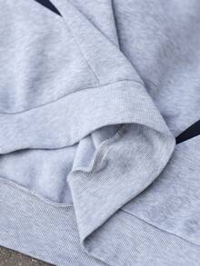 Manfinity Homme 男士撞色连帽衫和裤子套装 男士针织套装 男士慢跑服 男士运动套装 灰色套装 男士两件套运动服 - 灰色 - 查看 8