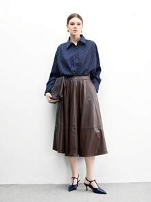 CUCCOO BIZCHIC Zapatos de tacón bajo con punta puntiaguda y correa de tobillo en color marrón café, adecuados para ir al trabajo, citas y fiestas, zapatos de primavera - Azul Marino - Ver 10