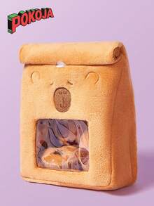 19厘米/7.48英寸可爱水豚包毛绒玩具包，内含4只可爱水豚毛绒动物，内含一袋面包水豚零食包，毛绒仿真水豚玩具，适合儿童圣诞节生日派对礼物房间装饰 - 棕色 - 查看 3