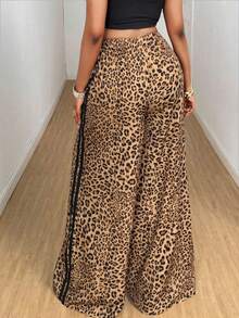 Eryvara Quần ống rộng dáng suông họa tiết da báo, cạp chun co giãn, dành cho nữ / Có túi / Nơ ren ruy băng tương phản / Thích hợp cho mùa xuân, hè, thu và đông / Đa năng, gợi cảm, mặc ở nhà / Mùa tựu trường / Phong cách đường phố / Quần dự tiệc, quần thu, quần xuân cho nữ - Nhiều màu - Xem 2