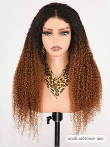 渐变棕色可戴 7x5 预切蕾丝无胶缅甸卷发蕾丝闭合假发预拔发际线皮肤融化透明蕾丝戴上即走假发 - SNatural/4 - 查看 2