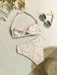 Tween Girls Ditsy Floral Bikini Set Girls Two Piece Bathing Tween Tween Girl Swimsuit Two Piece Tween Ruffle