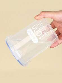 Airtight Grain Storage Container Plastic Food Canister With Locking Lid, Clear Dry Goods Organizer For Flour, Rice & Cereal | Kitchen Pantry Essentials - Clear - View 4