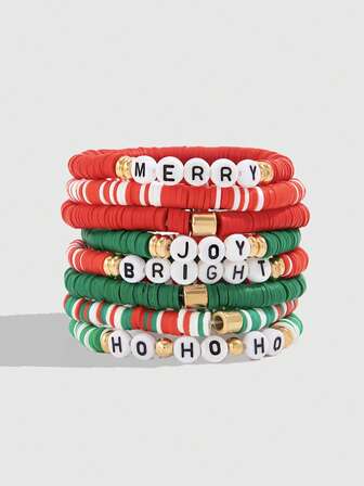 Kawaii 5pcs Fashionable Strawberry Pendant Crystal Beaded Bracelet Set, Sweet & Lovely For Women, Great For Friends And Valentine's Day Gifts,Mom,Mother,Mother's Day,Gift