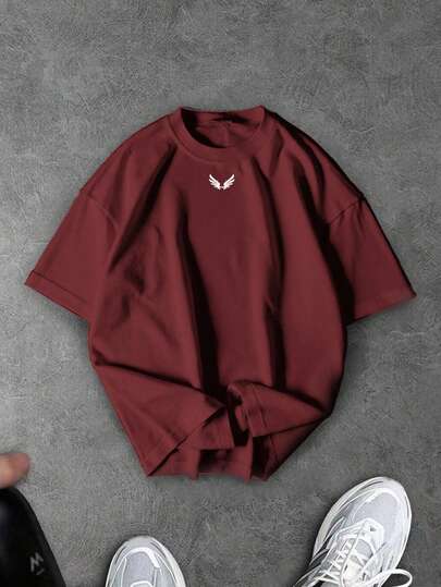 Sport MetroGents Men's Casual Crew Neck Short Sleeve Summer Fitness Sports T-Shirt Short Sleeve T Shirt Maroon T Shirt