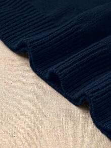 EMERY ROSE Casual Ladies' Turtleneck Long Sleeve Sweater And Sweater Pants Suit Fall Winter Cloth For Women - Navy Blue - View 6