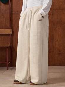 SWAVVY Men's Casual Loose Drawstring Waist Sweatpants With Patch Pockets - Apricot - View 5