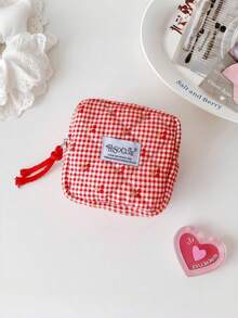 樱桃图案多功能收纳包 - 口红、卫生巾、耳机旅行收纳包 - 彩色 - 查看 14