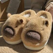 Pantuflas de capibara para caballero : comodidad en cada paso 🦫. - Marrón - Ver 2