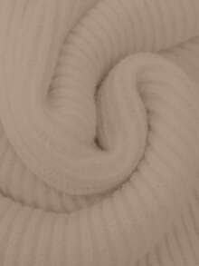 Franclia 2 件套女士休闲纯色针织毛衣套装，有领纽扣开衫和前蝴蝶结口袋针织裤 - 卡其色 - 查看 7