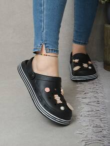 Women Flat Sandals - Black - View 3