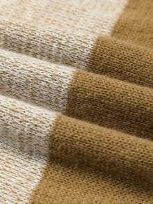 Manfinity Homme Suéter informal de hombre de talla grande con bloques de color y parches, otoño/invierno - Multicolor - Ver 4