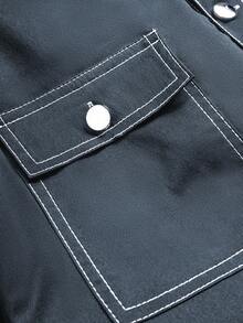 Manfinity EMRG Chaqueta casual de manga larga para hombre con diseño de línea de color contrastante - Gris - Ver 6