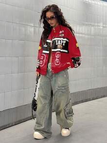 StreetHx 女士时尚赛车摩托车元素夹克 - 彩色 - 查看 3