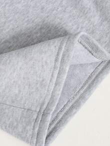 SHEIN Tween Girl Hooded Zip-Up Sweatshirt And High Waisted Thermal Lined Pants Jumpsuit With Elegant Horse Racing Embroidered Pattern Loose Sweatshirt Jumpsuit Girls Co Ord Sets Jumpsuits Sweatsuit Set Girls Jump Suit Grey Jumpsuit - Light Grey - View 5