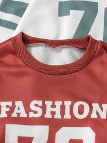 SHEIN Explorewe Bộ 6 món đồ thể thao thường ngày phong cách đường phố dễ thương cho bé trai, áo nỉ in chữ số 76 và quần dài, trang phục phù hợp mặc hàng ngày, đi học, hoạt động ngoài trời, thể thao, mùa xuân và thu, 8-12 tuổi - Nhiều màu - Xem 7