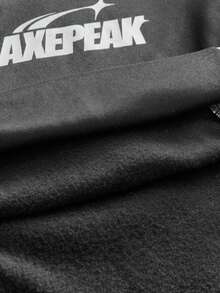 AXEPEAK Men's Casual Contrast Color Patchwork Hoodie, Autumn/Winter, Long Sleeve Top - Dark Grey - View 5