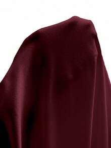 Franclia Elegant French Style Off Shoulder Long Sleeve Cinched Waist Cream White T-Shirt For Women, Autumn/Winter - Burgundy - View 6