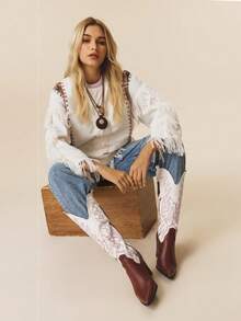 Styleloop Giày bốt cao đến đầu gối đế dày cho nữ, Giày bốt cao bồi miền Tây cá nhân hóa đa năng thời trang - Nhiều màu - Xem 6