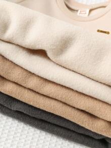 Cozy Pixies 6pcs Baby Boy Soft Knit Jacquard Crew Neck Long Sleeve Sweatshirt And Elastic Waist Pants Set Baby Set Autumn Winter Season Neutral Baby Clothes Mocha Baby Clothes Baby Boy Winter Sets Baby Casual Sets - Multicolor - View 9