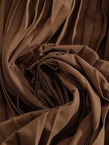 SHEIN Franclia Bộ đồ vest nữ cổ ve lật tay dài và chân váy midi xếp ly thanh lịch khi đi làm trong thành phố (không có thắt lưng) - trắng - Xem 7