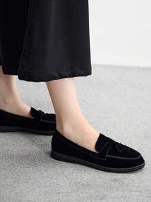 CUCCOO BIZCHIC Women's Casual Slip-On Flat Athletic Sneakers - Black - View 3