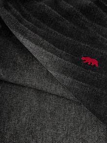 ESTAVOR 男士休闲日常水洗猫须斜口袋喇叭牛仔裤 - 黑色 - 查看 3