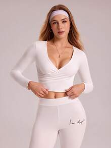 Sovereign Charm Áo thun thể thao tập yoga ngoài trời phong cách tennis thông thường - trắng - Xem 5