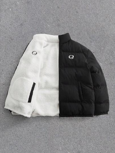 EASEVO Men Plus Size Zip Up Stand Collar Thermal Lined Winter Coats