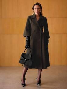 MOTF PREMIUM WOOL DOUBLE BREASTED OVERCOAT - Coffee Brown - View 7