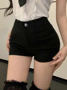 DAZY 夏季性感修身音乐节辣妹黑色短裤