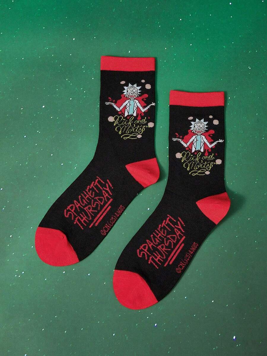 Rick and Morty X SHEIN Women Crew Socks - Multicolor - View 1