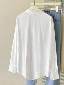 INAWLY Women's Casual Cartoon Embroidered Blouse, Autumn