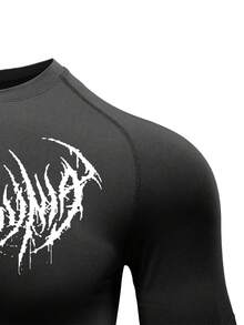 Manfinity Sport Corelite Áo thun thể thao tay raglan ngắn tay nam, kiểu dáng thường ngày, chất liệu co giãn, thích hợp cho tập gym, áo thun spandex nén dành cho nam. - màu đen - Xem 7