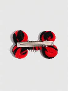 ROMWE Grunge Punk 1 pezzo Fermaglio per capelli in stile punk nero e rosso con torsione, accessorio per capelli a forma di ago e osso in stile Y2K, fermaglio per frangia con atmosfera di Ognissanti - Multicolore - Visualizzare 4