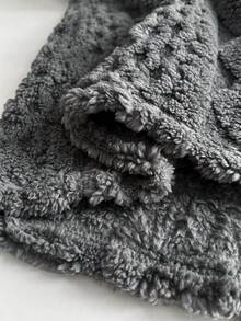 Lazeform Bộ đồ ngủ nữ vải Jacquard hai túi chắp vá màu tương phản, áo trùm đầu và quần dài, quần áo mùa đông, bộ đồ ngủ bông màu xám ấm áp, bộ đồ ngủ len bông cho nữ - Xám - Xem 8