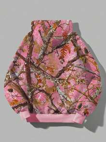 Rovax Women's Pink Camouflage Branch Pattern Sweatshirt - Pink - View 2