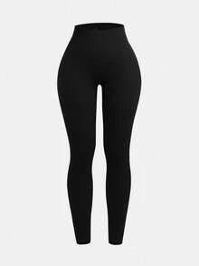 SHEIN 3 paquetes de leggings sin costuras acanalados para niñas preadolescentes - Pantalones de yoga de control de barriga de cintura alta sin transparencia para entrenamiento, atletismo, running, ciclismo, yoga, pickleball, ejercicio y uso casual - Multicolor - Ver 3