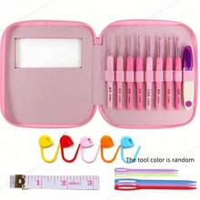 Juego de 9 a 99 ganchos de ganchillo con mango suave (colores aleatorios) - Rosa Pálido - Ver 4