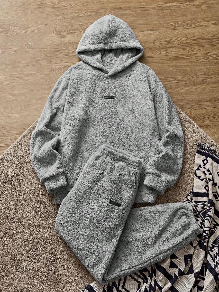 SWAVVY Men's Fashionable Fleece Hooded Sweatshirt Casual Suit, Autumn/Winter