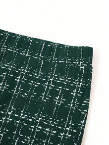 Ellevyn Bộ đồ vest và quần dài tay cổ ve kẻ caro thanh lịch dành cho nữ, duyên dáng cho trang phục dự tiệc và dạ hội, trang phục công sở Alfaiataria dành cho nữ mùa thu/đông - Màu xanh lá cây đậm - Xem 4