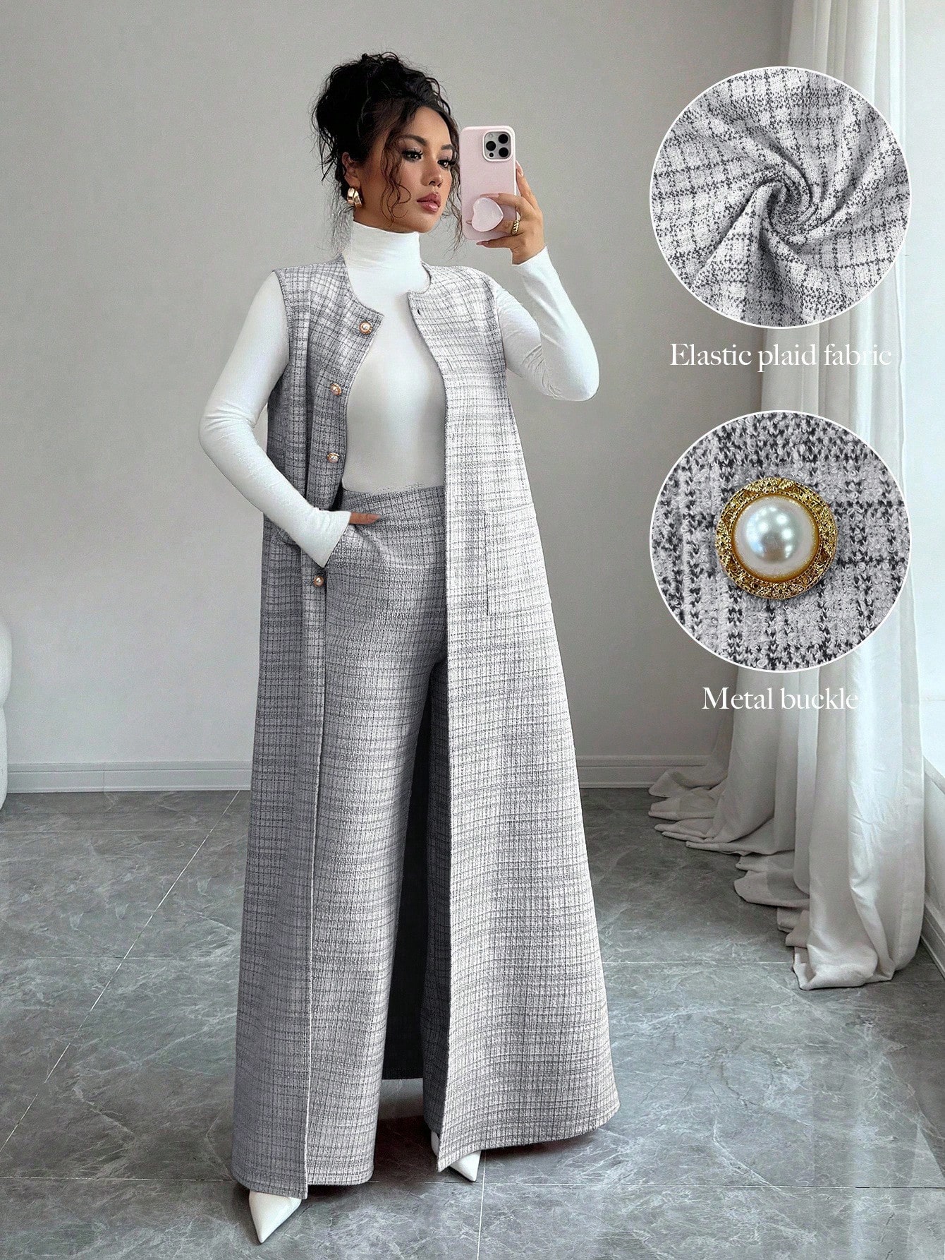 Elenzga 2 قطعة مجموعة أنيقة للنساء للتنقل، جاكيت ك...