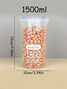 Airtight Grain Storage Container Plastic Food Canister With Locking Lid, Clear Dry Goods Organizer For Flour, Rice & Cereal | Kitchen Pantry Essentials - Clear - View 14