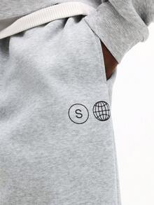 SUMWON Pantalones de chándal rectos con cintura con cordón, ropa de estar por casa informal, pantalones tipo jogger con bolsillos laterales lisos - Gris Claro - Ver 5