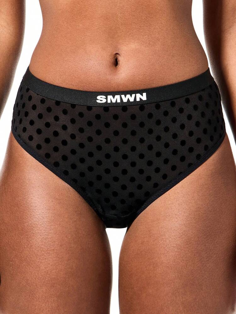 SUMWON WOMEN Gepunkteter Netz-Slip mit Bund